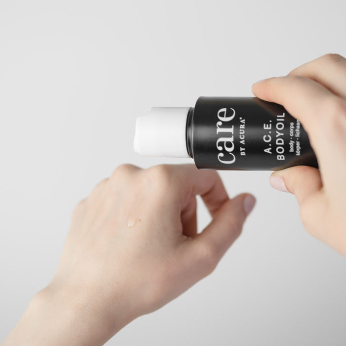 A.C.E.-Körperöl / Bodyoil Produkt-Test auf Handrücken